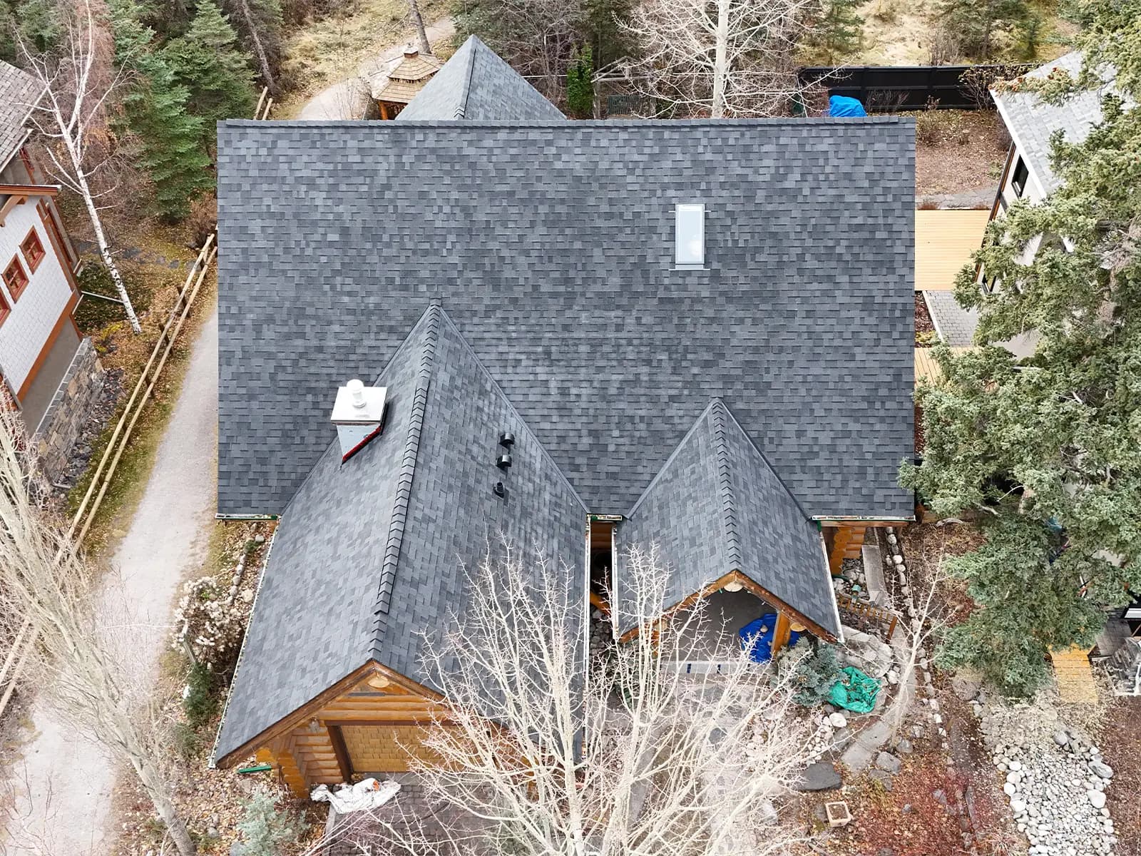 Residential roof project in Canmore by Sure West