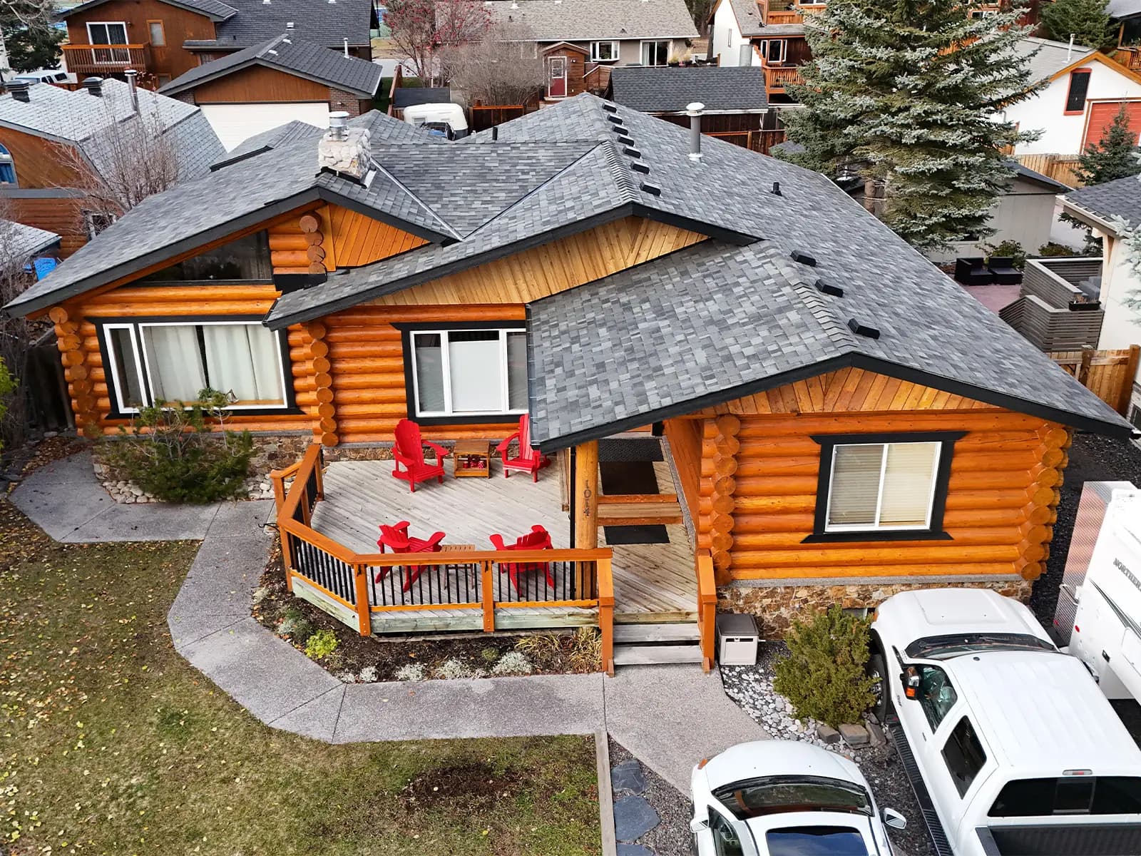 Impact-resistant shingle roof in Canmore by Sure West Roofing